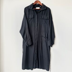 ARITZIA | BABATON 1—01 HOWITT DRESS 100% SILK DRAPEY ROBE TRENCH COAT UTILITY